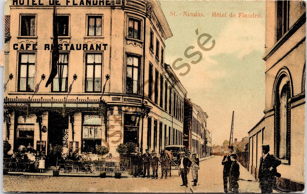 [Sint-Niklaas0368.jpg] Sint-Niklaas - "Hôtel de Flandre" - Hotel en café-restaurant aan de straathoek
