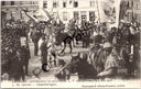 Lebbeke - "Jubelfeesten ter eere van O.L.V. van Lebbeke, op 3 Mei 1908" - Optocht met vaandeldragers te paard tijdens jubelfeesten