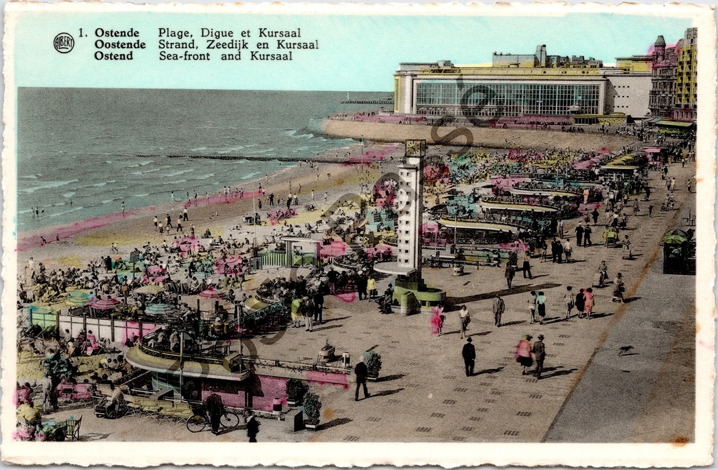 Oostende - "Plage, Digue et Kursaal" - Strand, Zeedijk en Kursaal
