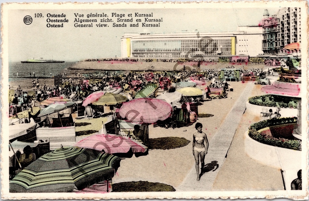 Oostende - "Vue générale. Plage et Kursaal" - Algemeen zicht strand en Kursaal