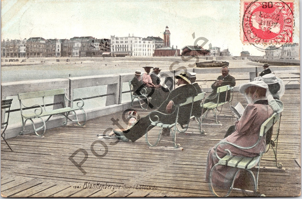 [Blankenberge0520.jpg] Blankenberge - "Blankenberghe - Sur l'Estacade" - Mensen op de pier