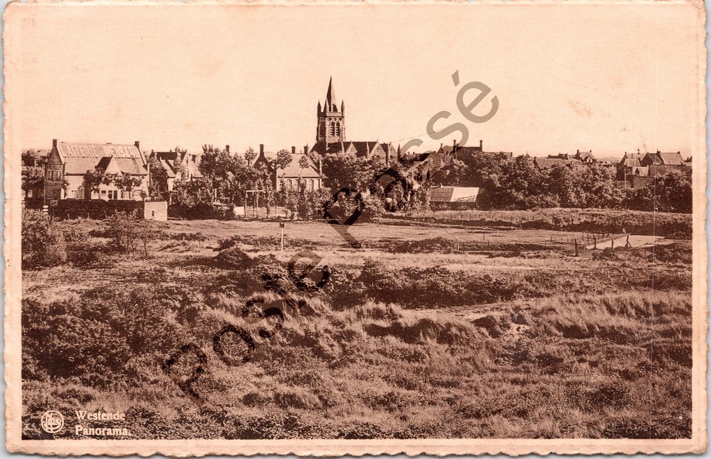 Middelkerke - "Westende Panorama" - Panoramisch zicht op Westende met kerk