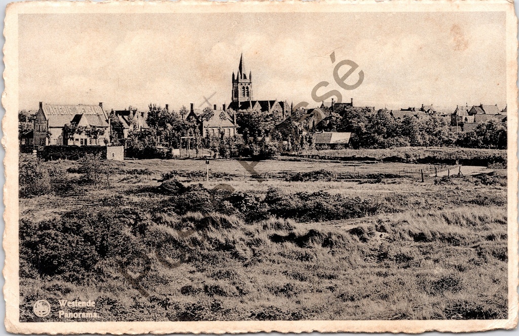 Middelkerke - "Westende - Panorama" - Panoramisch stadsgezicht met kerk