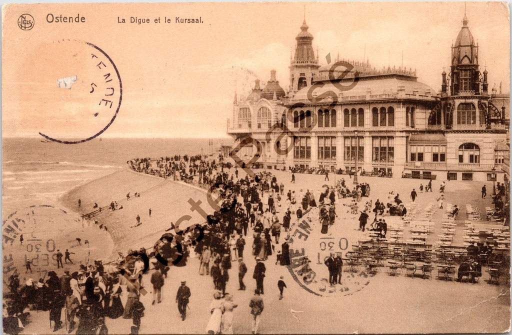 Oostende - "La Digue et le Kursaal" - De Dijk en het Kursaal