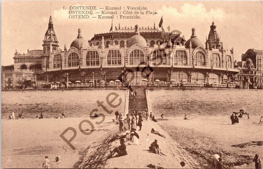 Oostende - "Kursaal: Voorzijde" - Kursaal gezien vanaf het strand