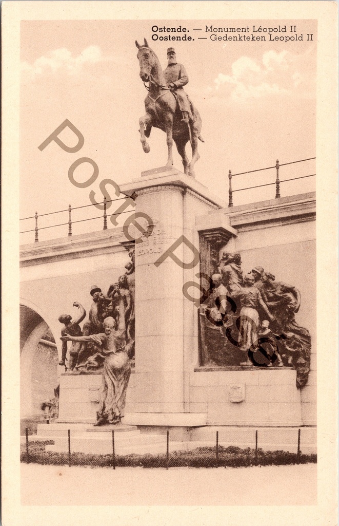 Oostende - "Monument Léopold II" - Ruiterstandbeeld Leopold II