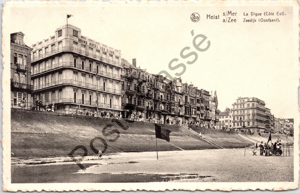 Knokke-Heist - "La Digue (Côté Est) / Zeedijk (Oostkant)" - Grand Hotel des Bains en zeedijk oostkant Heist