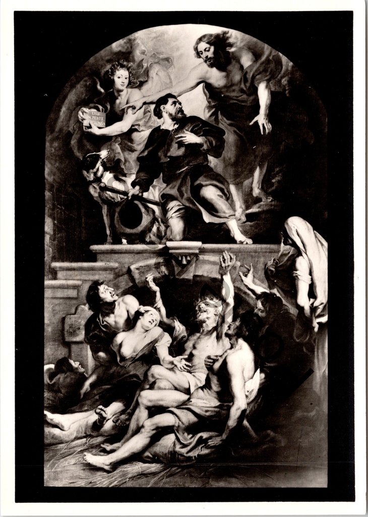 [Aalst0254.jpg] Aalst - "Heilige Rochus, door Christus belast met he. patroons hap over de pestlijders" - Rubens schilderij Sint-Martinuskerk