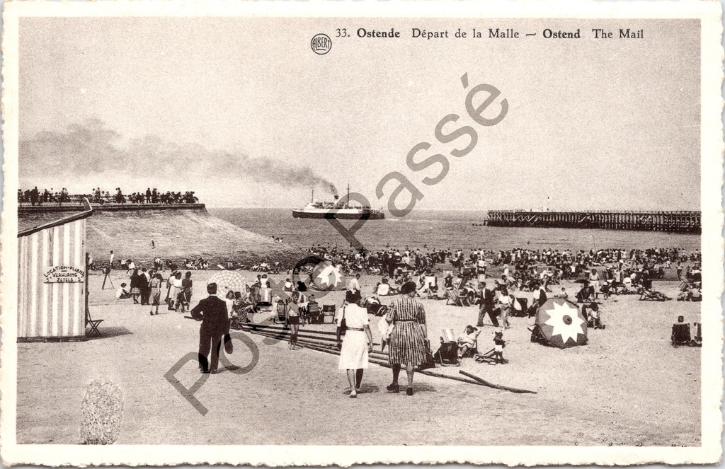 [Oostende0442.jpg] Oostende - "Départ de la Malle" - Vertrek van de maalboot vanaf het strand