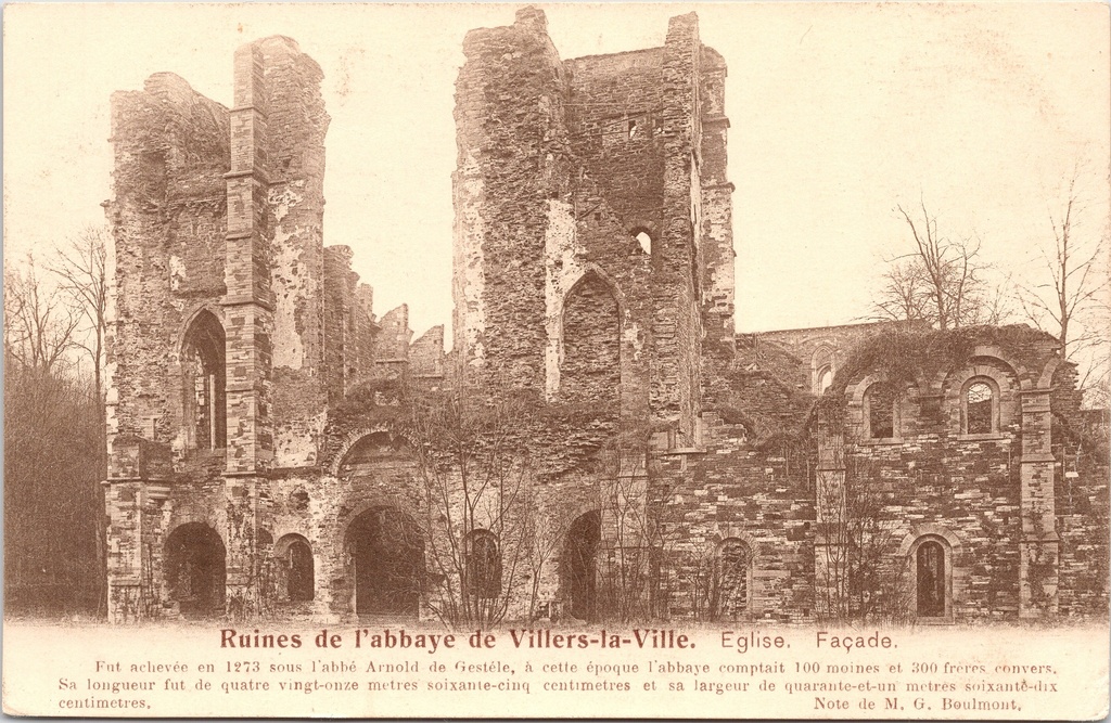 [villers-la-ville0801] Villers-la-Ville - « Ruines de l'abbaye de Villers-la-Ville. Église. Façade. » - Ruines de l'église abbatiale, façade