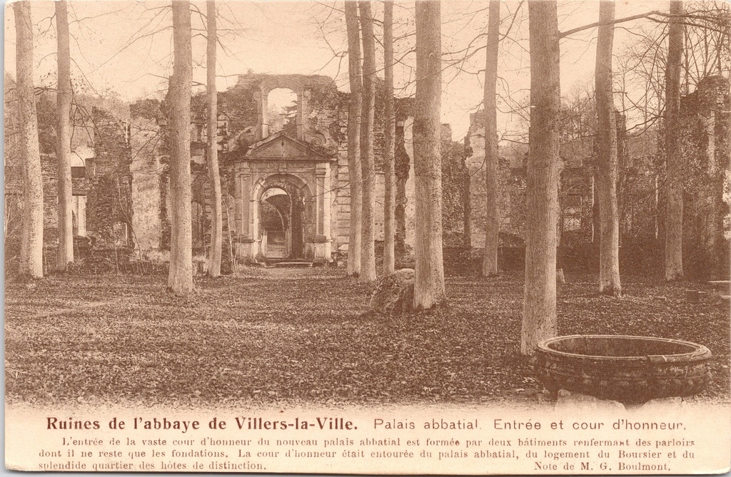 [villers-la-ville0803] Villers-la-Ville - « Palais abbatial. Entrée et cour d'honneur » - Ruines de l'abbaye de Villers, palais abbatial