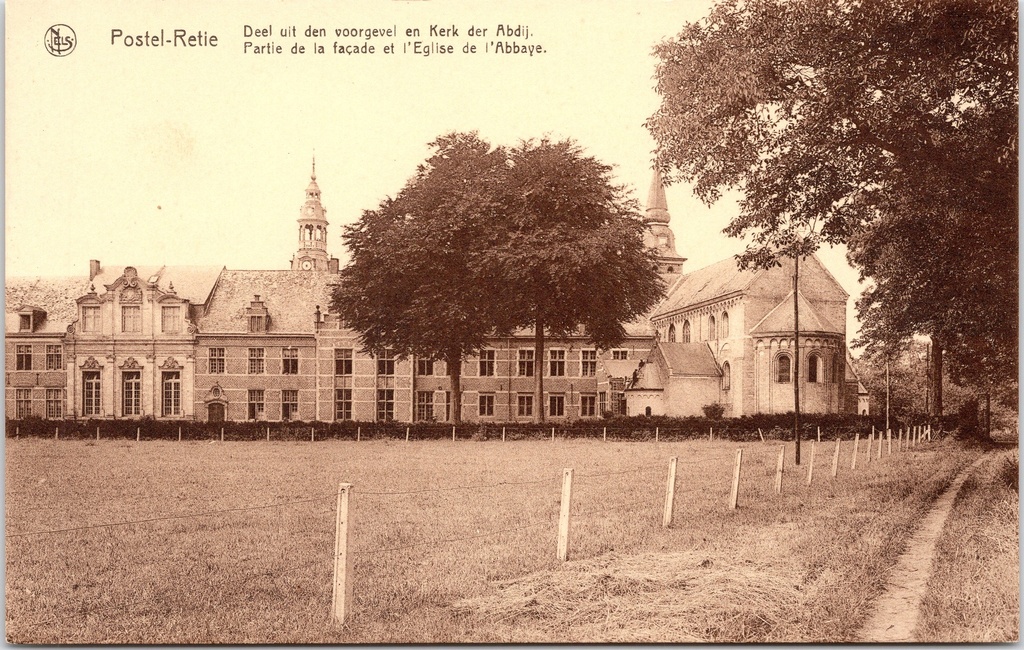 [Mol0817] Retie - « Partie de la façade et église de l'abbaye » - Façade et église de l'abbaye de Postel
