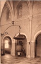 Mol - "Detailzicht der Kerk; zuilen, bogen en oude vensters" - Interieur abdijkerk Postel met zuilen, bogen en vensters