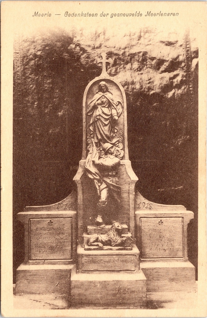 [Hoogstraten0843] Hoogstraten - "Gedenksteen der gesneuvelde Meerlenaren" - Oorlogsmonument WO I in Meerle
