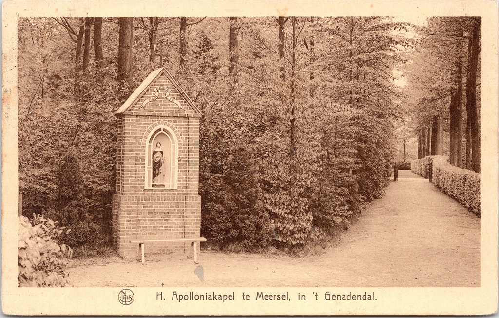 Hoogstraten - "H. Apolloniakapel te Meersel, in 't Genadendal" - Heilige Apolloniakapel langs bospad in Meersel-Dreef