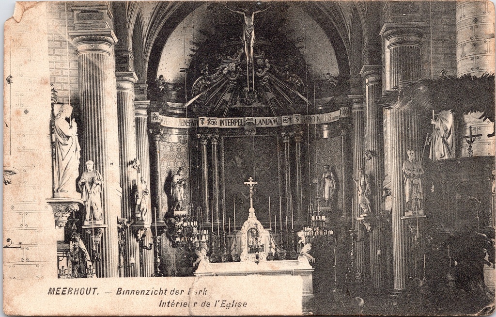 Meerhout - « Vue intérieure de l'église » - Intérieur de l'église paroissiale