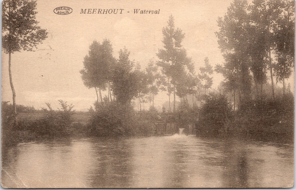 [Meerhout0929] Meerhout – “Waterfall” – Waterfall in a natural setting with a river and trees