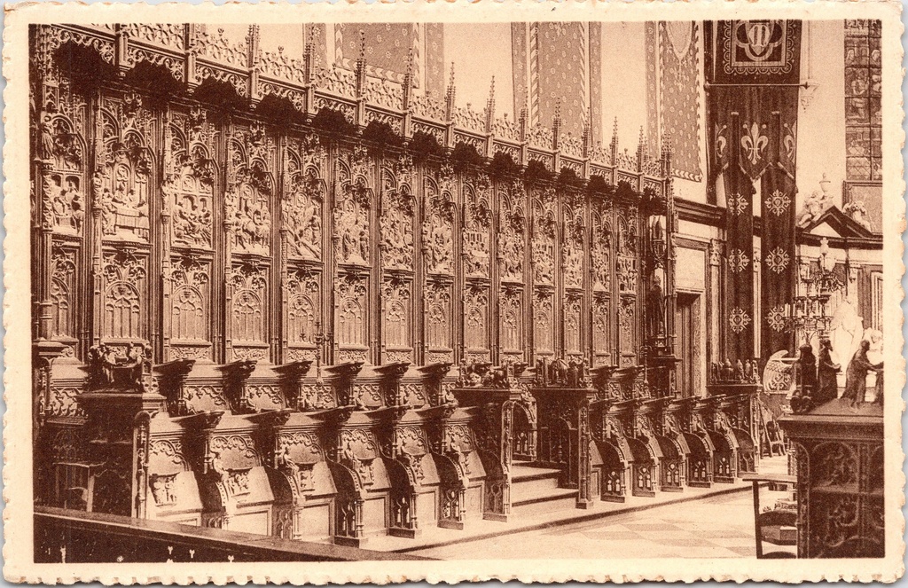 [Leuven0989] Louvain - « Église Sainte-Gertrude. - Les stalles. » - Stalles de l'église Sainte-Gertrude