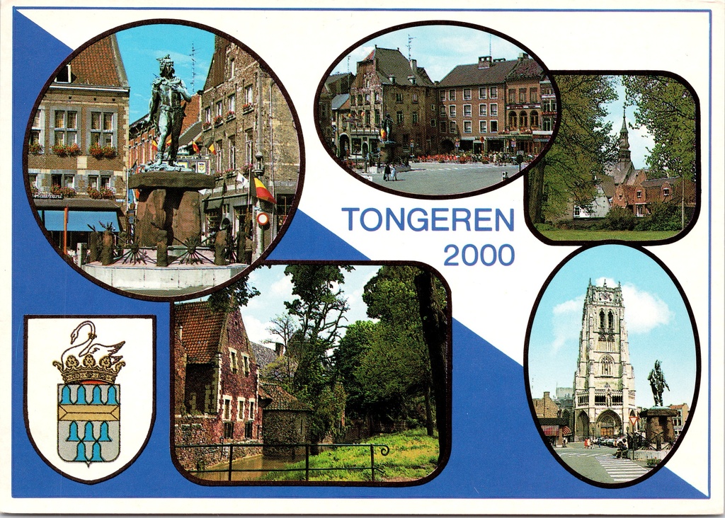 [Tongeren0997] Tongeren - "TONGEREN 2000" - Meerzicht: Ambiorixstandbeeld, Grote Markt, basiliek en stadsgezichten