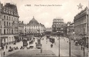Liège - "Place Verte et place St-Lambert" - Gezicht op Place Verte en Place Saint-Lambert met trams en koepelgebouw