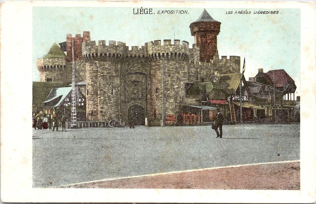 [Liege1011] Liège - "LES ARÈNES LIÉGEOISES" - De Luikse Arena op de Exposition de Liège, kasteelachtig gebouw