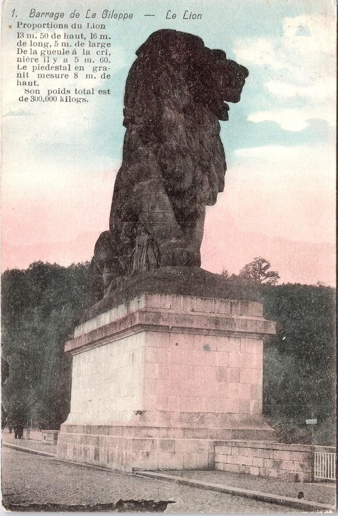 Jalhay - « Barrage de La Gileppe — Le Lion » - Lion sur le barrage de La Gileppe