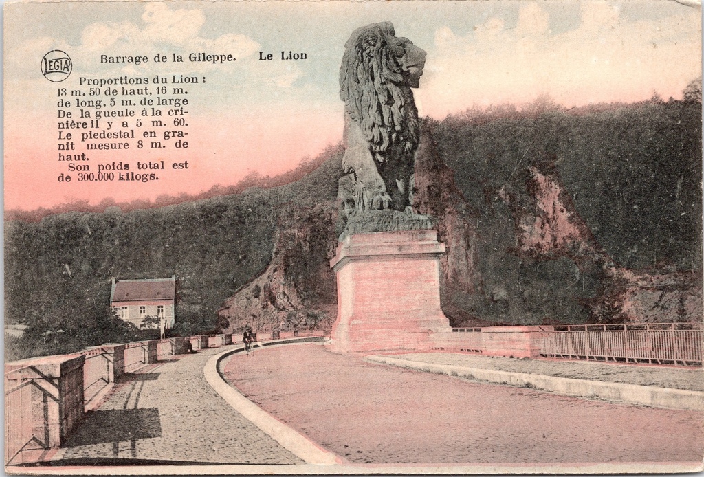 [Jalhay1033] Jalhay - "Barrage de la Gileppe. Le Lion" - Leeuwenstandbeeld op de Gileppe-stuwdam