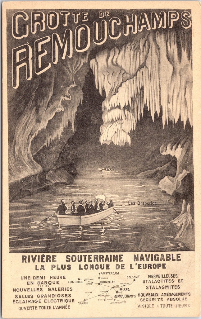[Ayweille1051] Aywaille – “Grotte de Remouchamps” – Les Draperies underground river with a boat tour