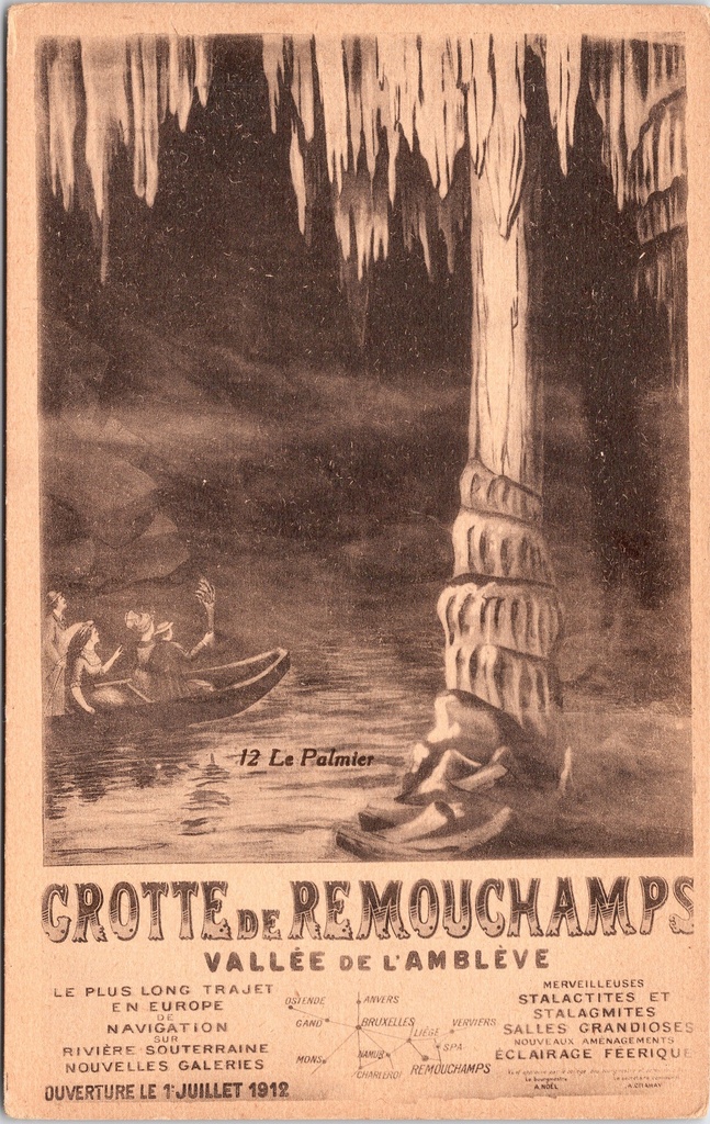 [Ayweille1053] Aywaille - "Grotte de Remouchamps - 12 Le Palmier" - Grot van Remouchamps, ondergrondse rivier met De Palmier