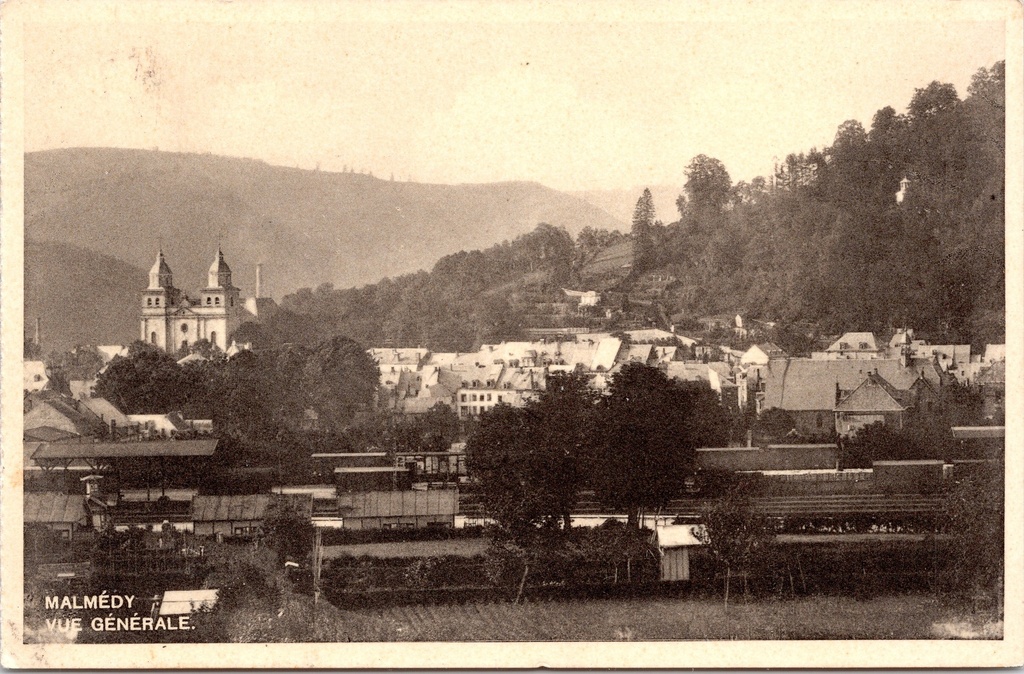 [Malmédy1075] Malmedy - "VUE GÉNÉRALE" - Algemeen panoramisch stadsgezicht met kerk en heuvels