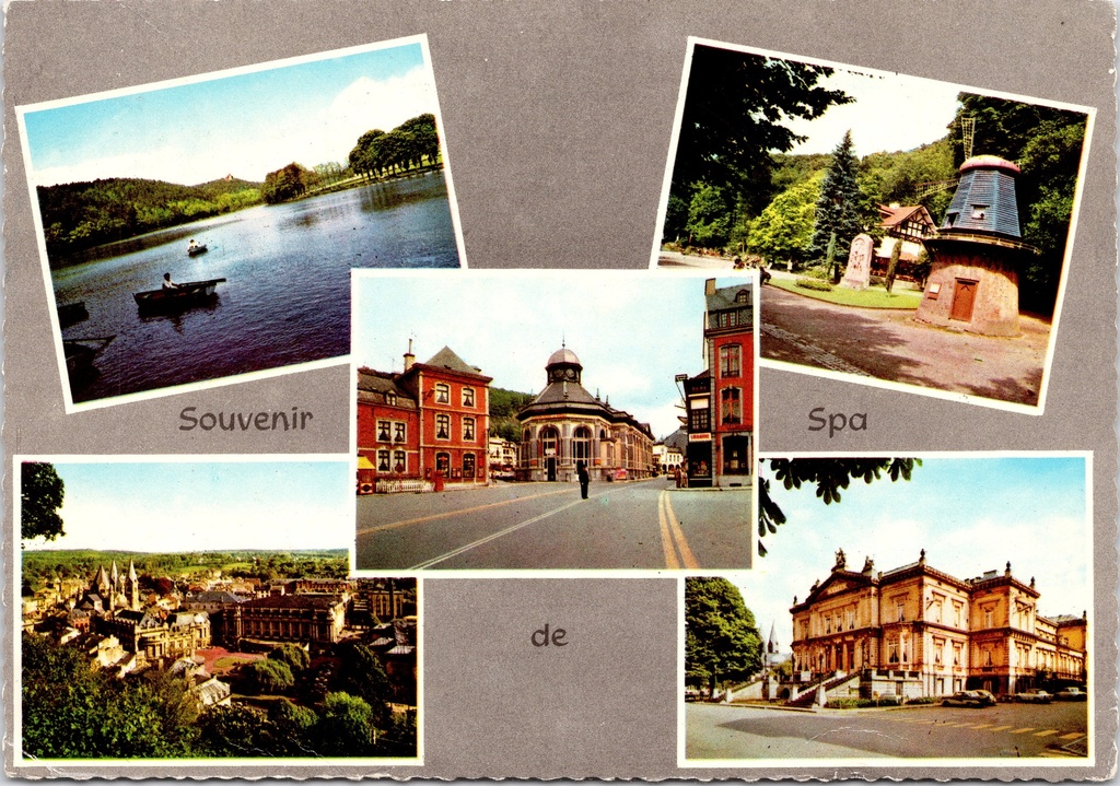 [Spa1093] Spa - "Souvenir de Spa" - Meervoudige stadskaart met lake, molen, casino en panorama