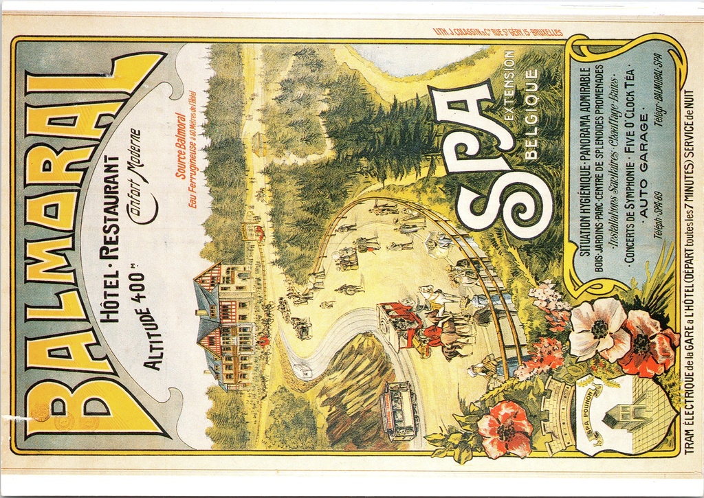 [Spa1097] Spa - « BALMORAL » - Affiche de l'Hôtel-Restaurant Balmoral, affiche publicitaire de 1912