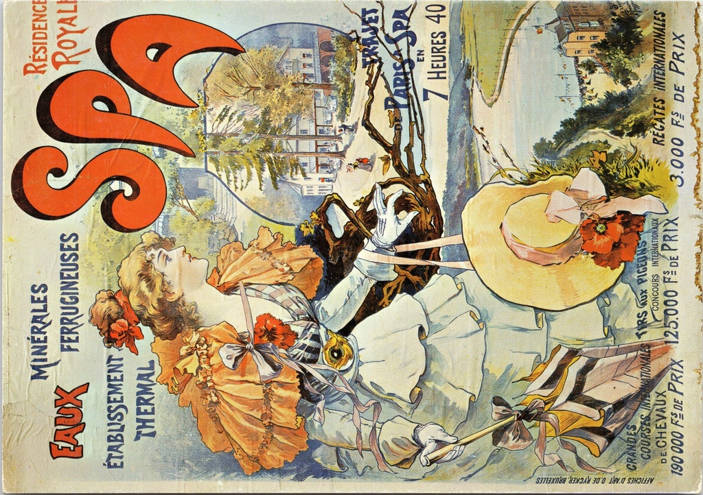 [Spa1099] Spa - « Résidence Royale - Eaux minérales ferrugineuses » - Affiche touristique Art nouveau, vers 1900