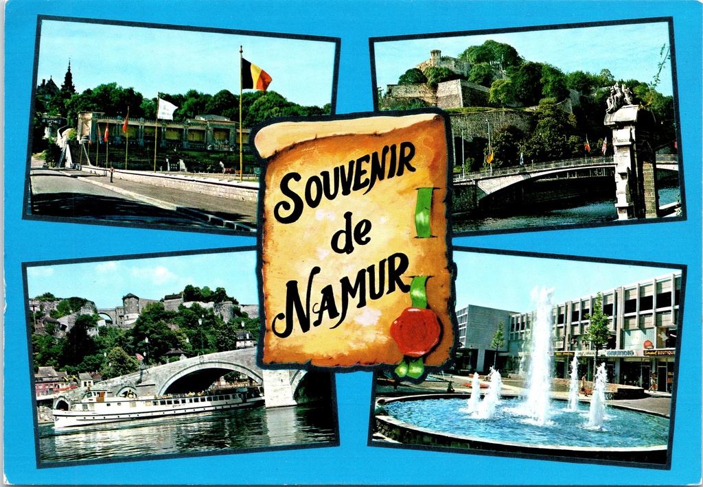 [Namen1205] Namur - « Souvenir de Namur » - Vues multiples de la ville avec la Citadelle, la Sambre et la fontaine