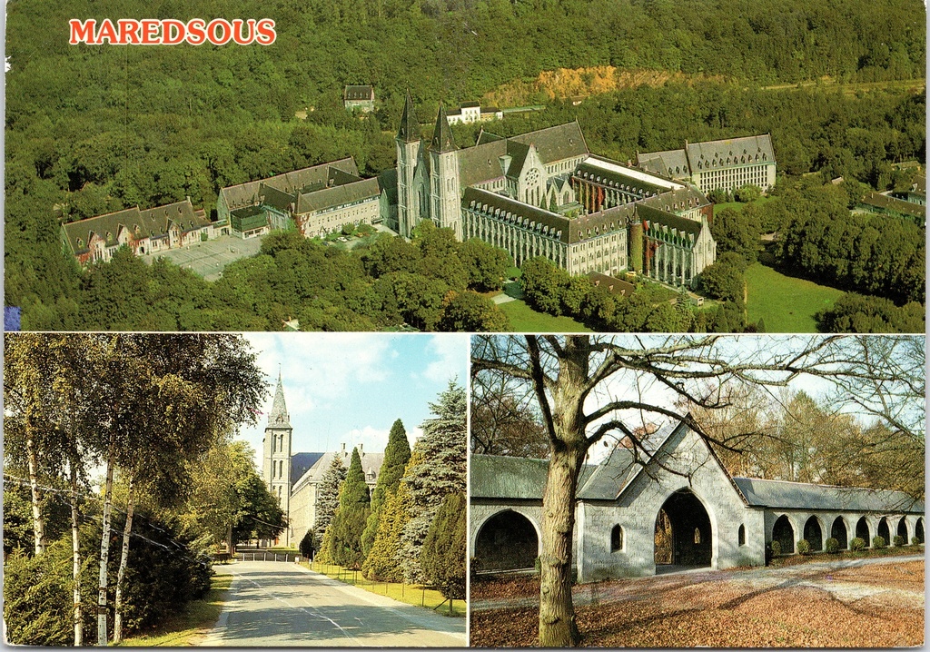 [Anhée1221] Anhée - « MAREDSOUS » - Abbaye de Maredsous, vue aérienne et vues