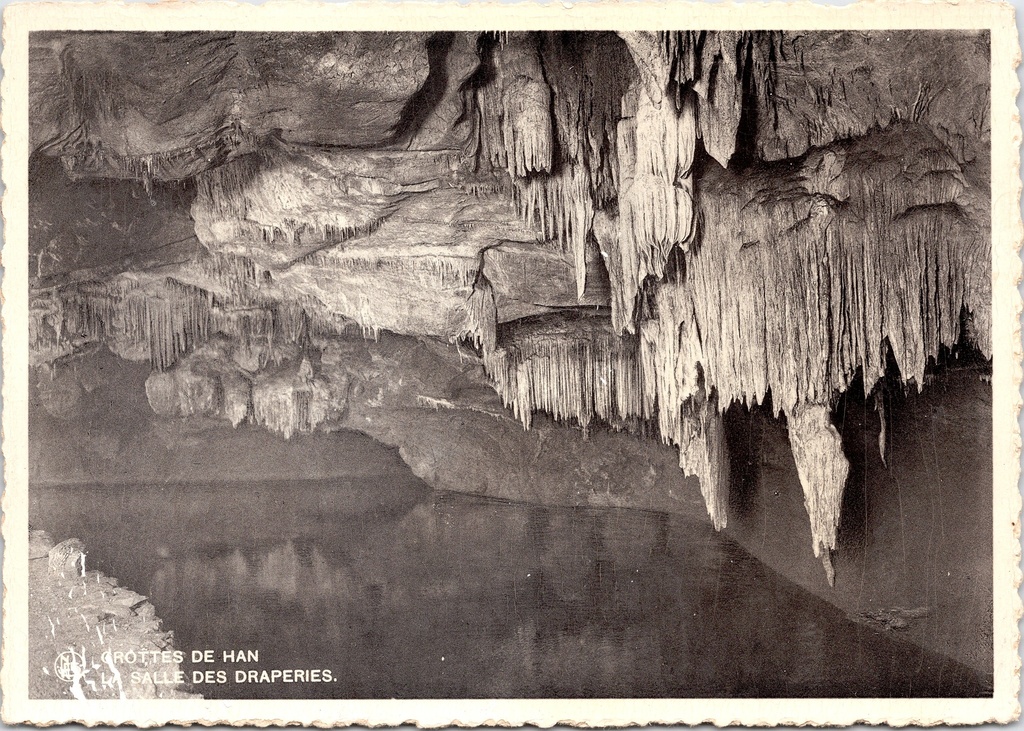[Han-sur-lesse1269] Rochefort - « GROTTES DE HAN - LA SALLE DES DRAPERIES » - Grottes de Han, salle des Draperies avec stalactites
