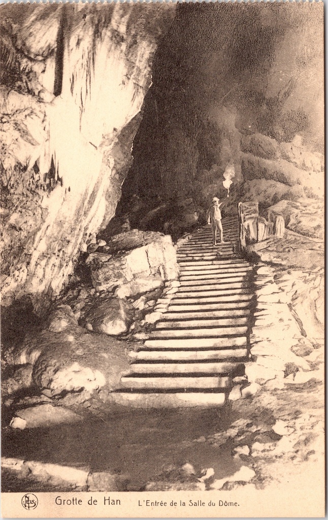 [Han-sur-lesse1321] Rochefort - "L'Entrée de la Salle du Dôme" - Ingang van de Koepelzaal in de Grotten van Han