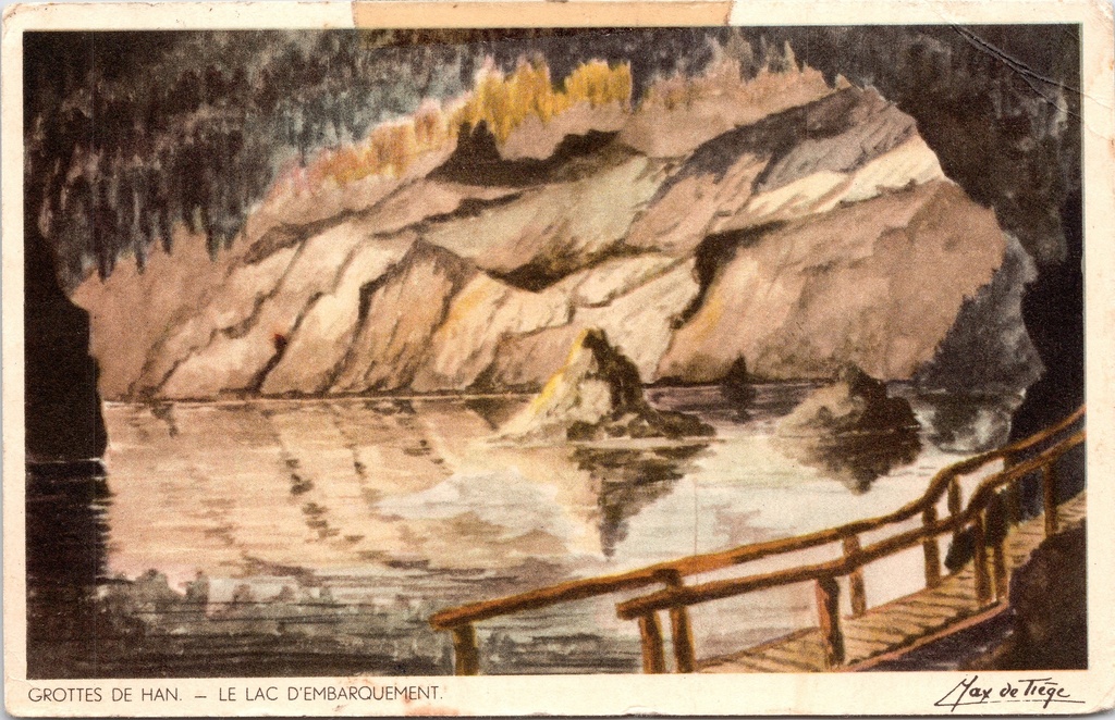 Han-sur-Lesse - "Grottes de Han — Le Lac d'Embarquement" - Ingebmeer in de grotten van Han