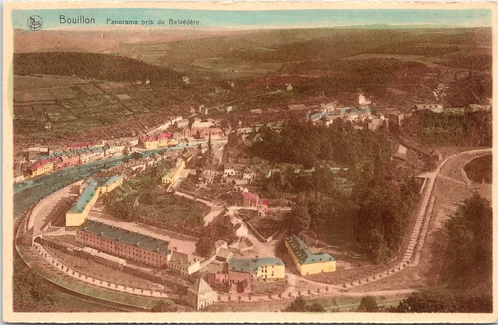 [Bouillon1491] Bouillon - "Panorama pris du Belvédère" - Panoramisch stadsgezicht vanuit het Belvédère