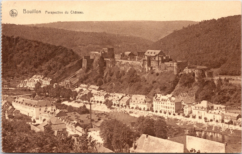[Bouillon1507] Bouillon – “Perspective du Château” – Panoramic view of Bouillon Castle
