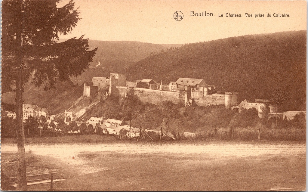 [Bouillon1521] Bouillon – “Le Château. Vue prise du Calvaire” – Bouillon Castle as seen from Calvary Hill