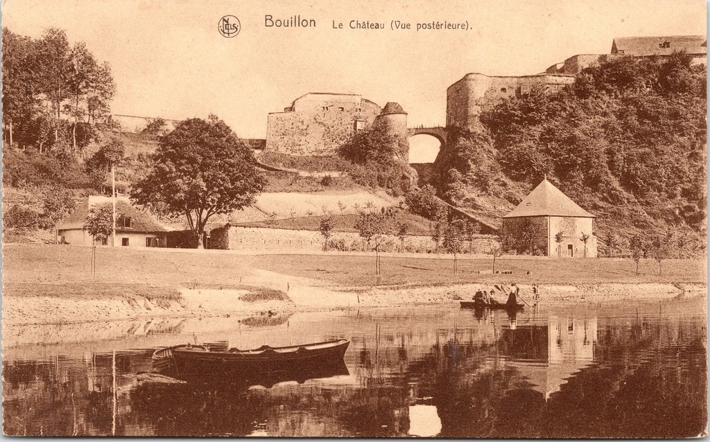 [Bouillon1539] Bouillon - « Le Château (Vue postérieure) » - Château de Bouillon, vue arrière depuis la Semois