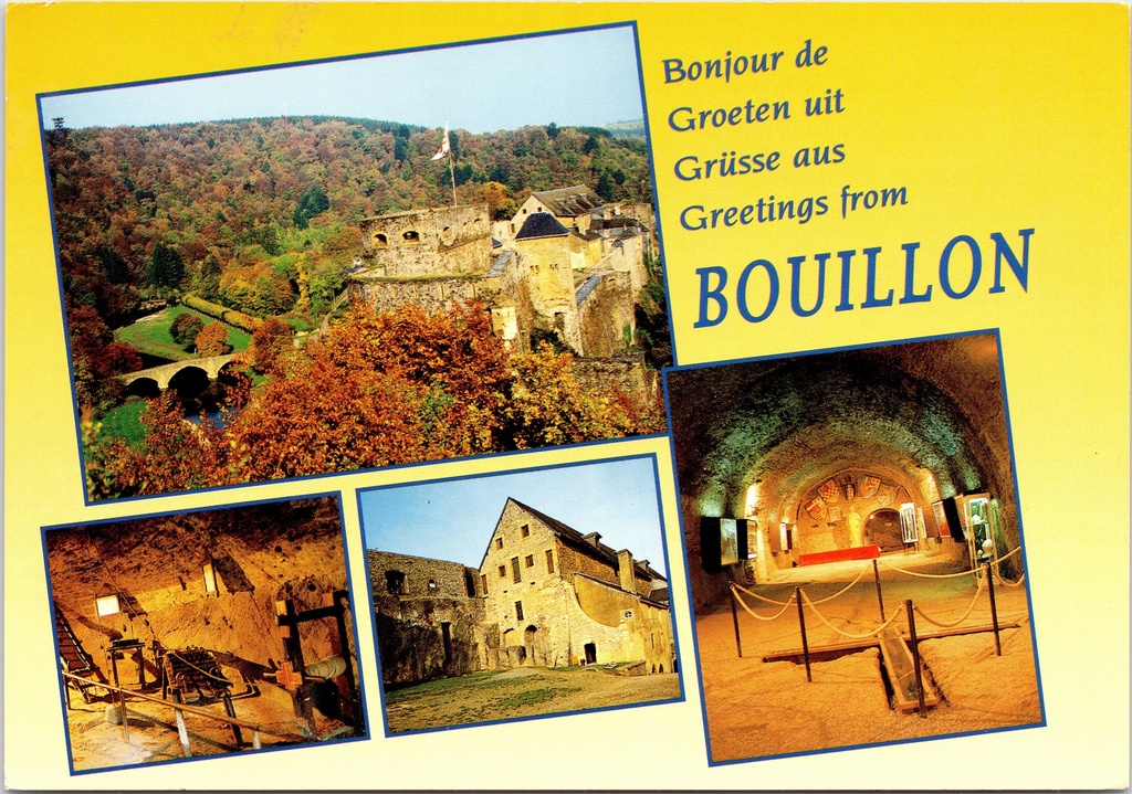 [Bouillon1553] Bouillon – “Bonjour de Bouillon” – Château de Bouillon, various views