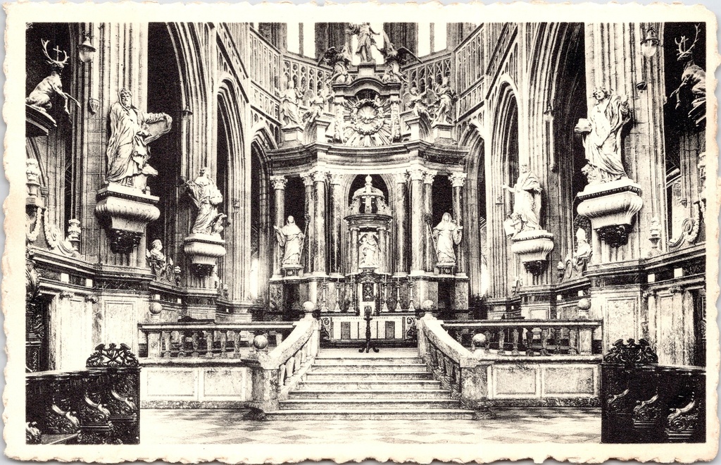 [saint-hubert1663] Saint-Hubert – “La Basilique” – Sanctuary with a monumental 18th-century altar