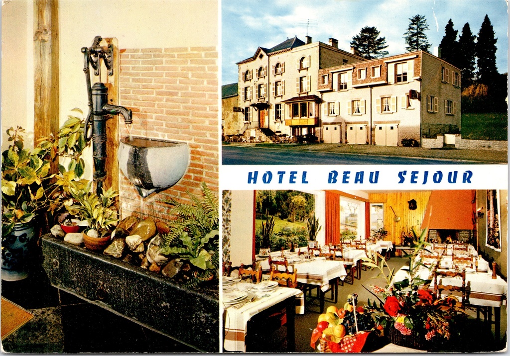 [A1695] Rochefort - "Hotel Beau Sejour" - Hotel exterieur, restaurant en siertuin in Villers-sur-Lesse