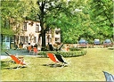 Bouillon - "Auberge du Moulin Hideux" - Tuin met terras van het hotel Moulin Hideux in Noirefontaine