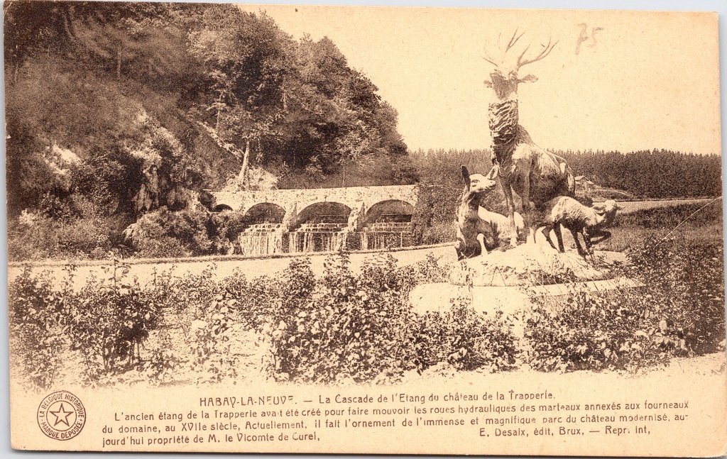 Habay - "La Cascade de l'Etang du château de la Trapperie" - Waterval van de vijver van het kasteel de Trapperie