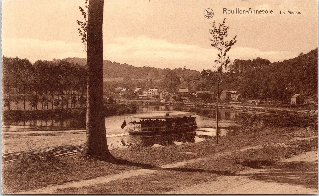[B1789] Anhée - "Rouillon-Annevoie La Meuse" - Riviergezicht op de Maas met passagiersboot