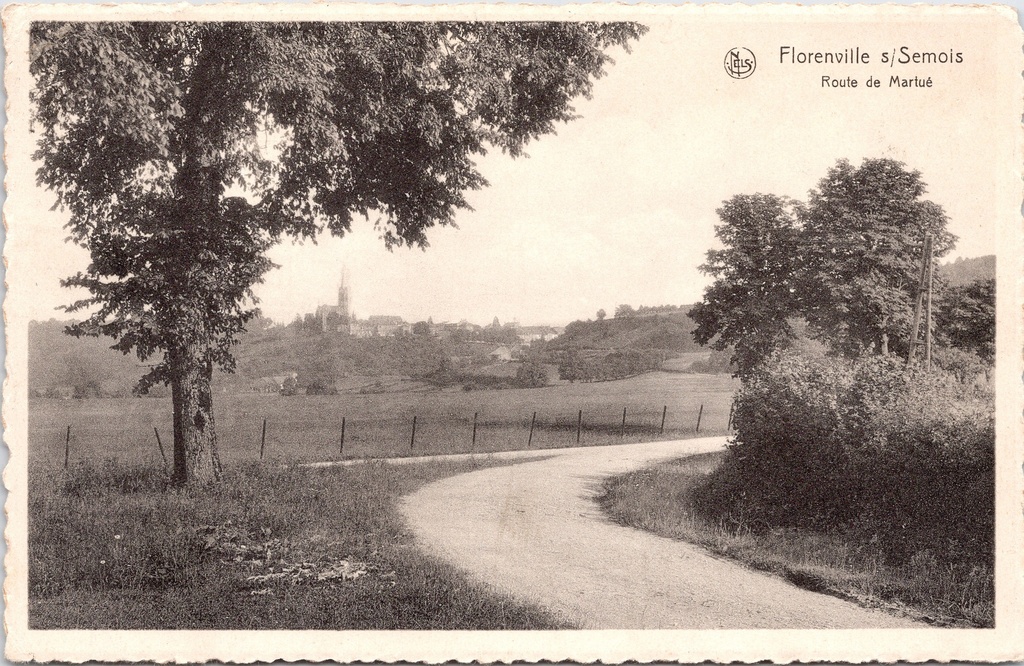 [B1843] Florenville - "Route de Martué" - Landweg met zicht op het dorp