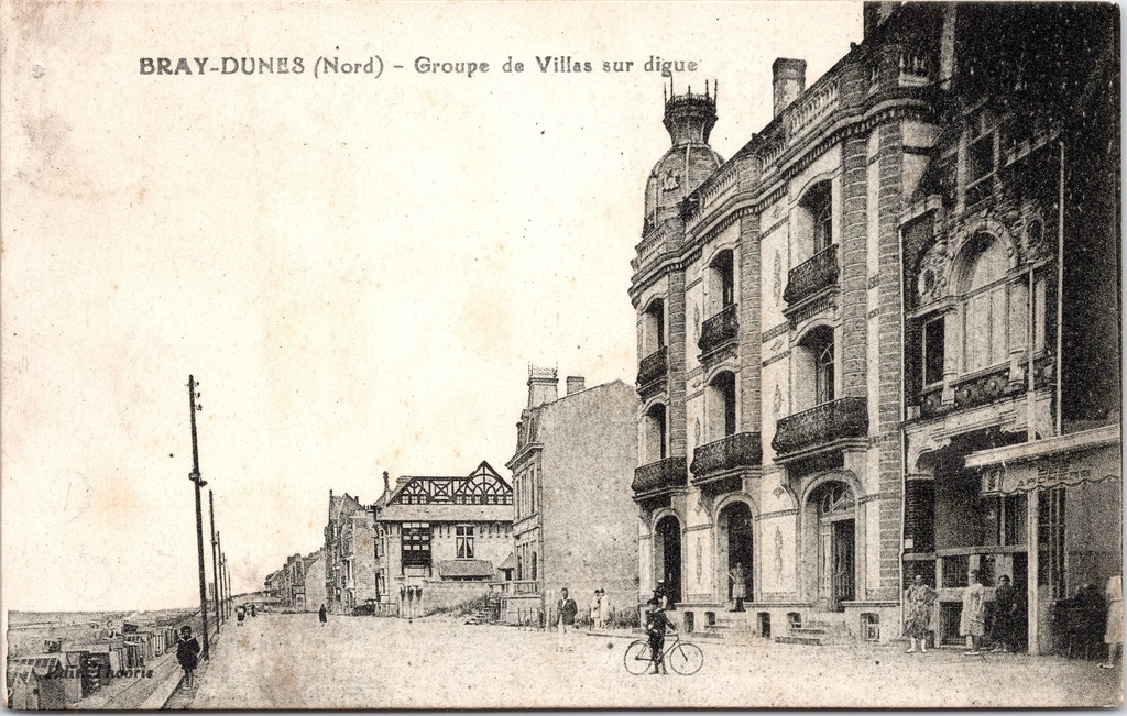 [B1849] Bray-Dunes - "Group of Villas on the seawall" - Villas on the seafront